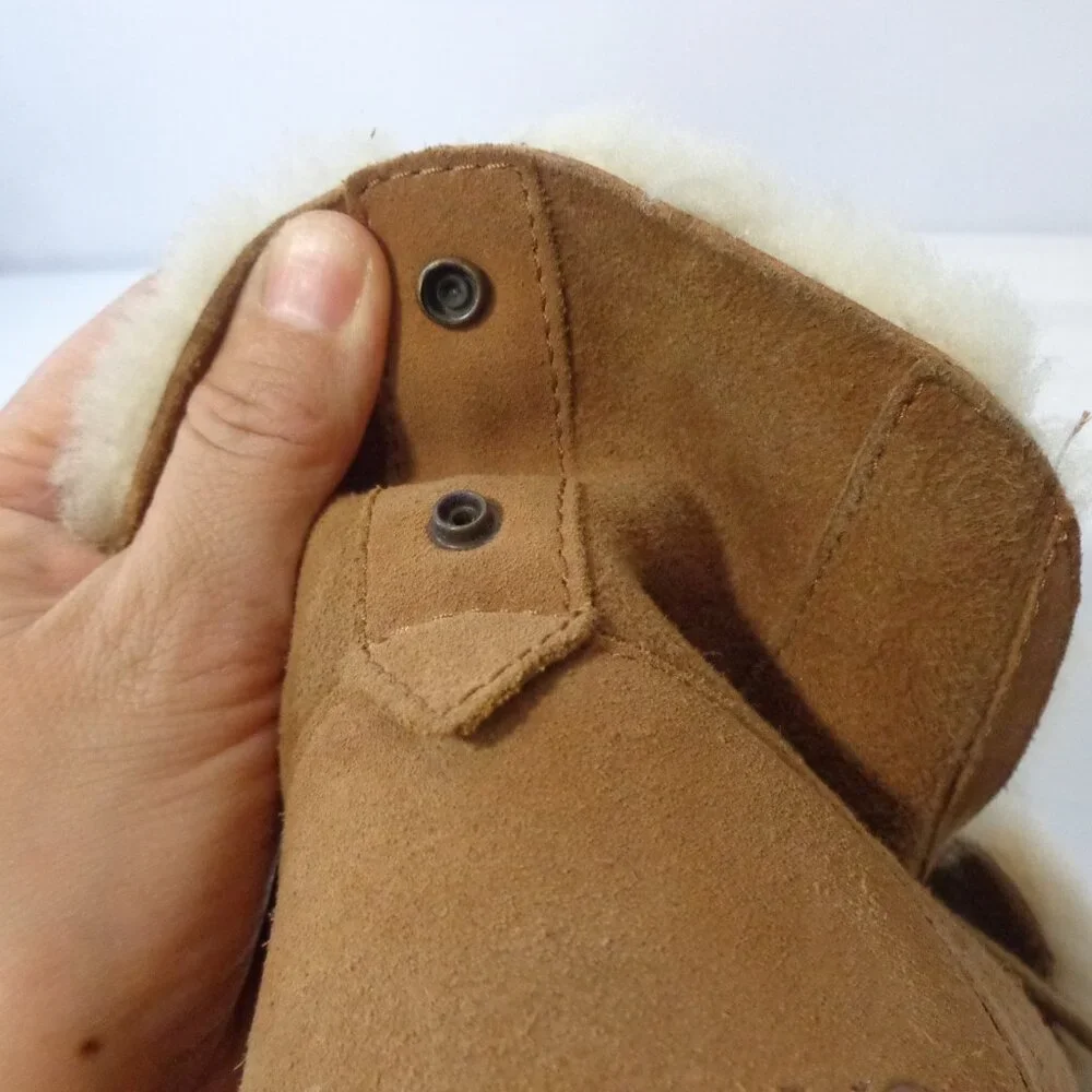 UGG Women's Quincy Brown Suede‎ Lace Up Winter Foldable Ankle Boots Size US 7
